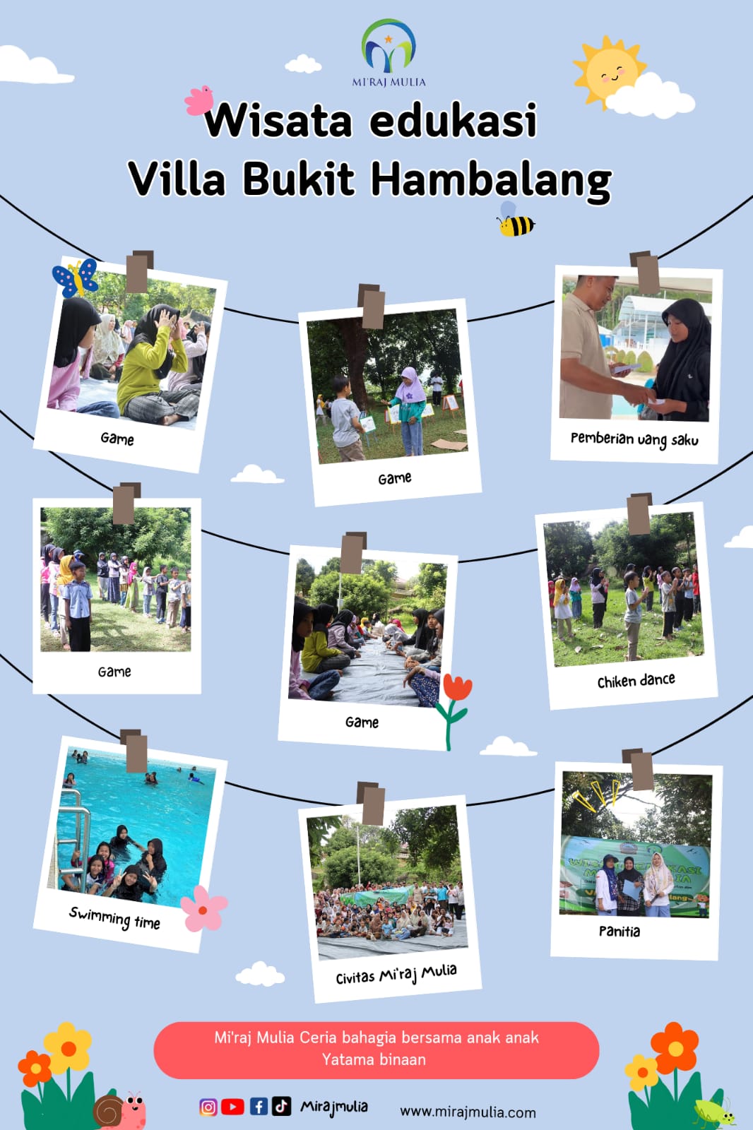 Yayasan Miraj Mulia Merayakan Hari Libur Anak-Anak Yatim di Vila Bukit Hambalang