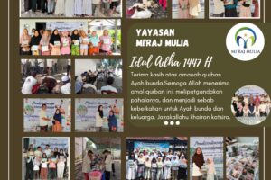Bahagia Berbagi di Hari Raya Idul Adha, Yayasan Mi’raj Mulia Salurkan Daging Qurban untuk Yatim dan Dhuafa