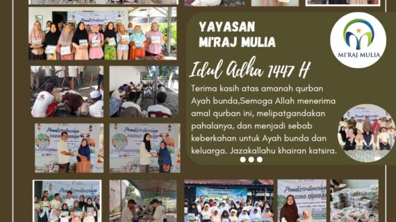 Bahagia Berbagi di Hari Raya Idul Adha, Yayasan Mi’raj Mulia Salurkan Daging Qurban untuk Yatim dan Dhuafa